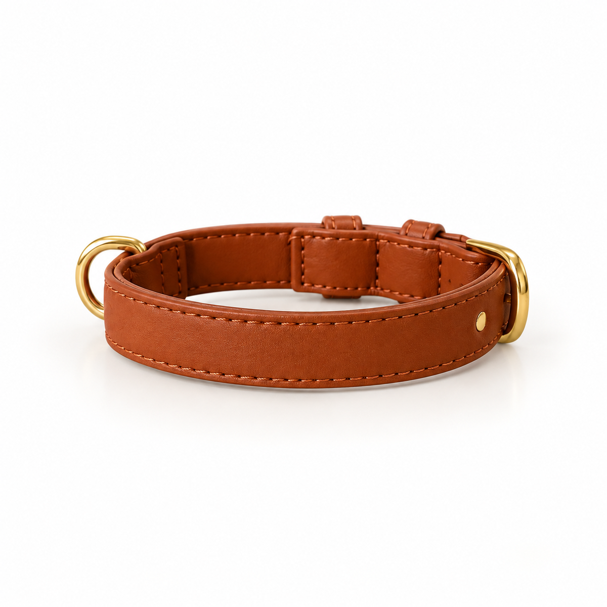 Caramel Classic Vegan Leather Collar
