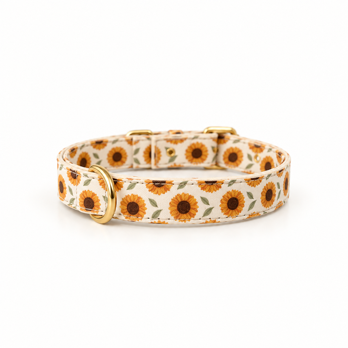 Sunflower Bloom Vegan Leather Collar