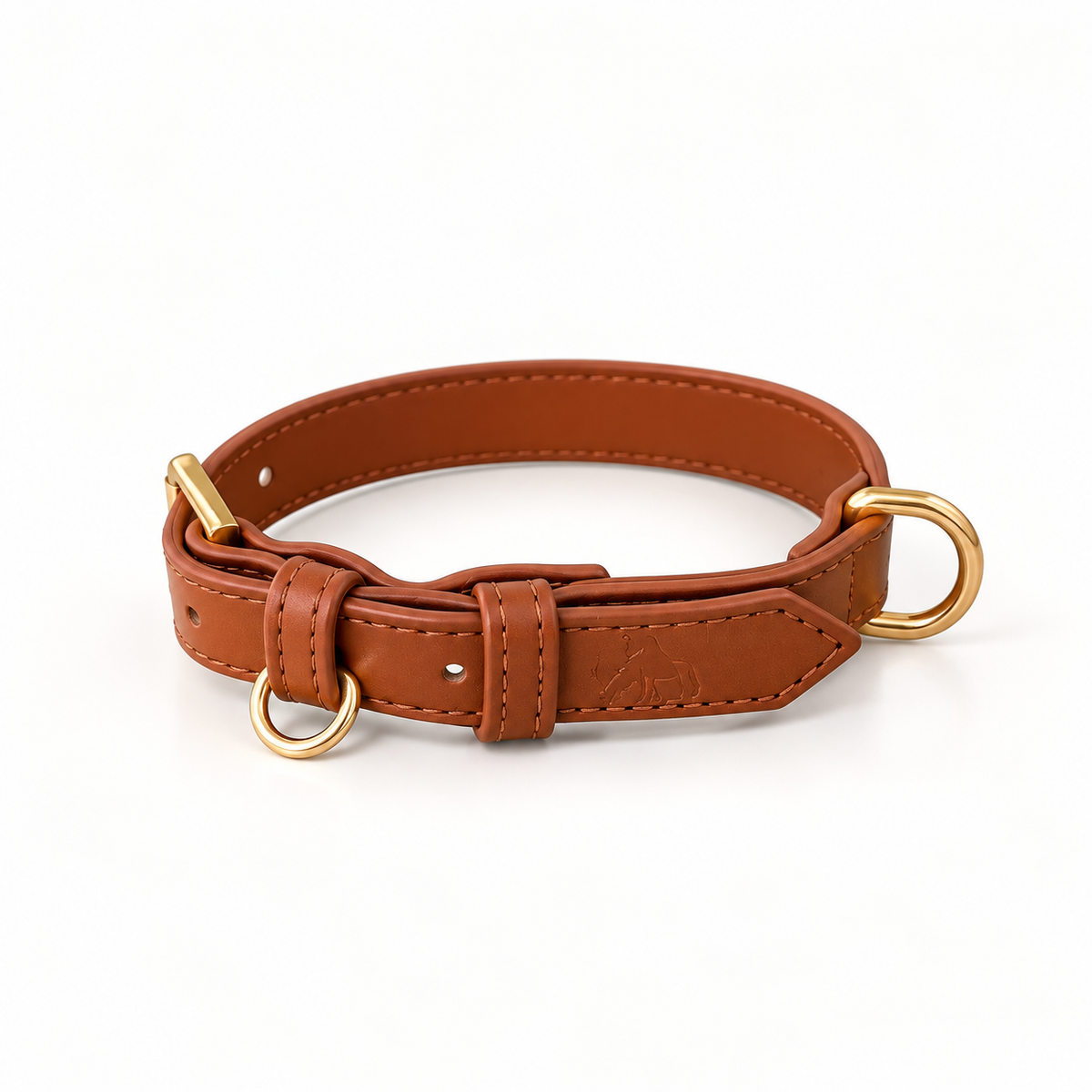 Caramel Classic Vegan Leather Collar