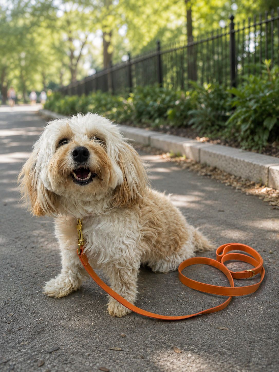 Tangerine Vegan Leather Leash