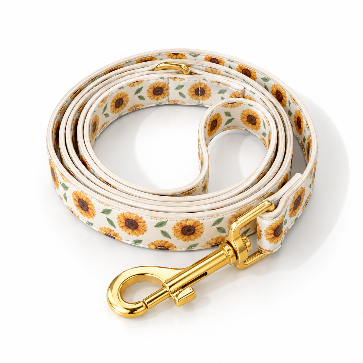 Sunflower Bloom Vegan Leather Leash