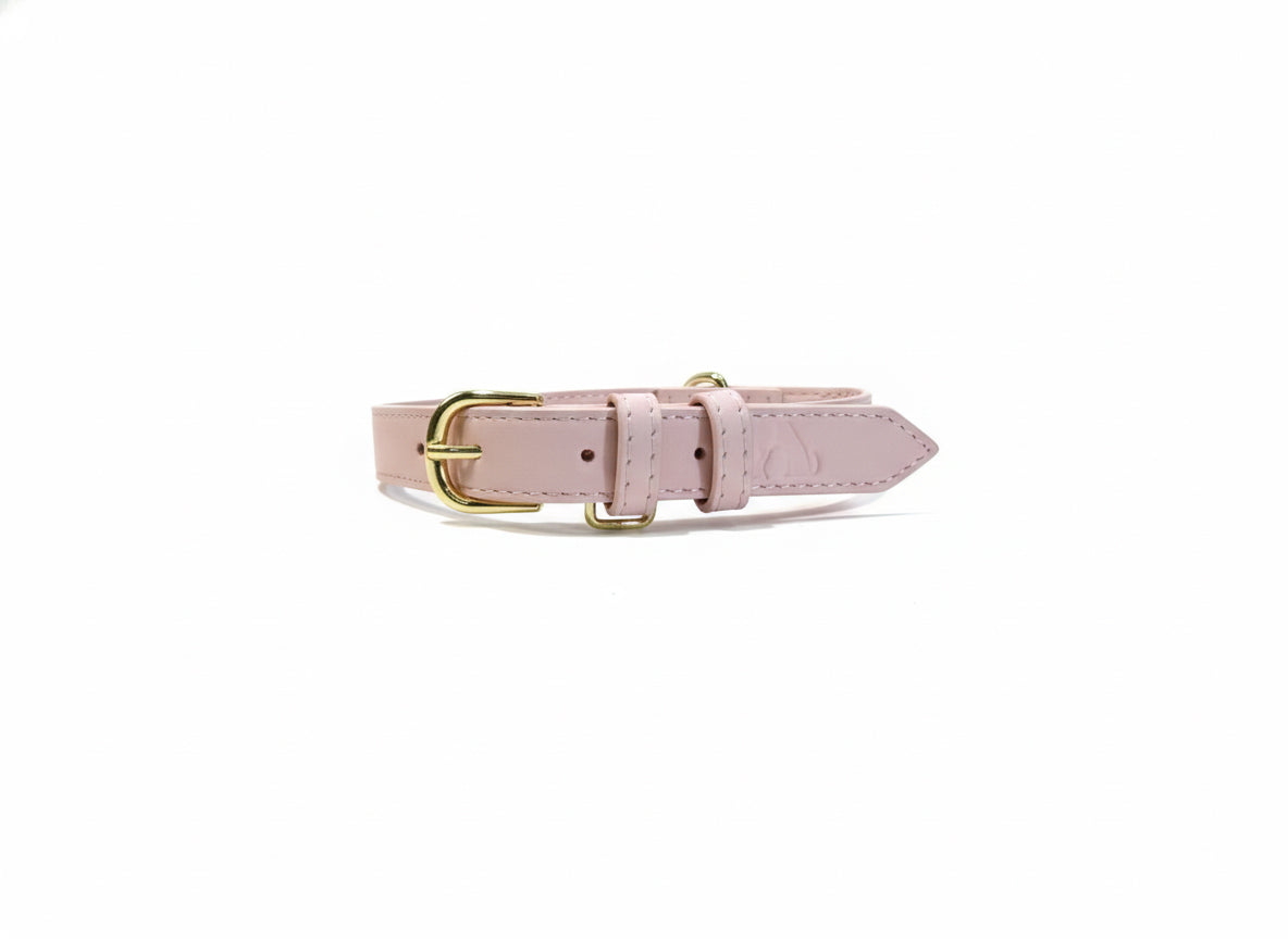 Baby Pink Vegan Leather Collar