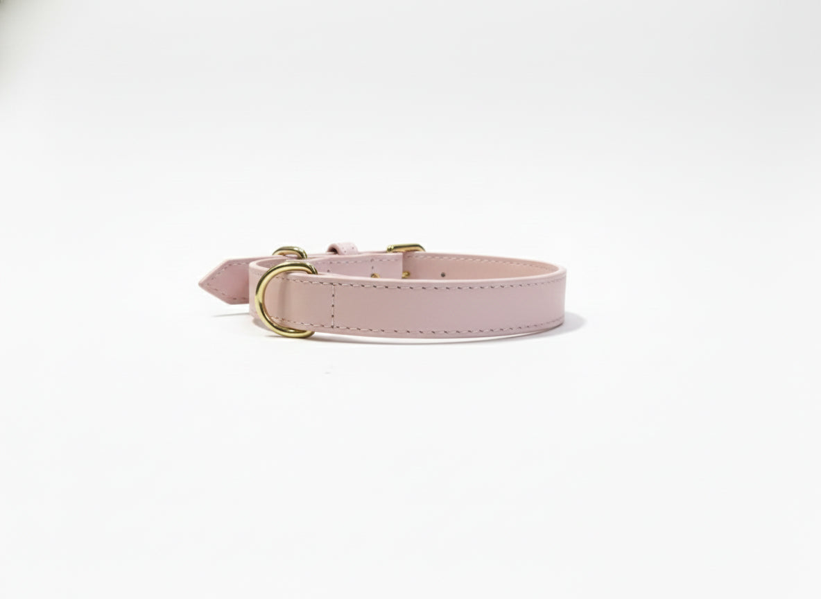 Baby Pink Vegan Leather Collar