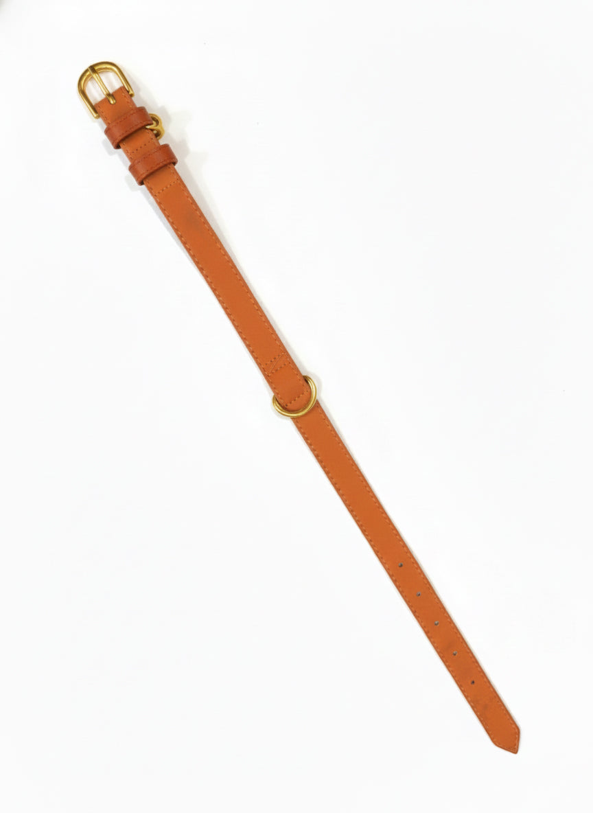 Tangerine Vegan Leather Collar